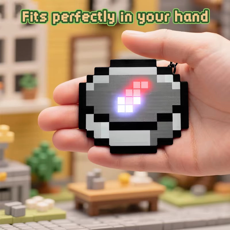 Fun Pixel Wind Design Compass Toy Unique Gaming Peripheral Keychain Rechargeable Glowing Toys for Real-World Gamers Fans Gifts